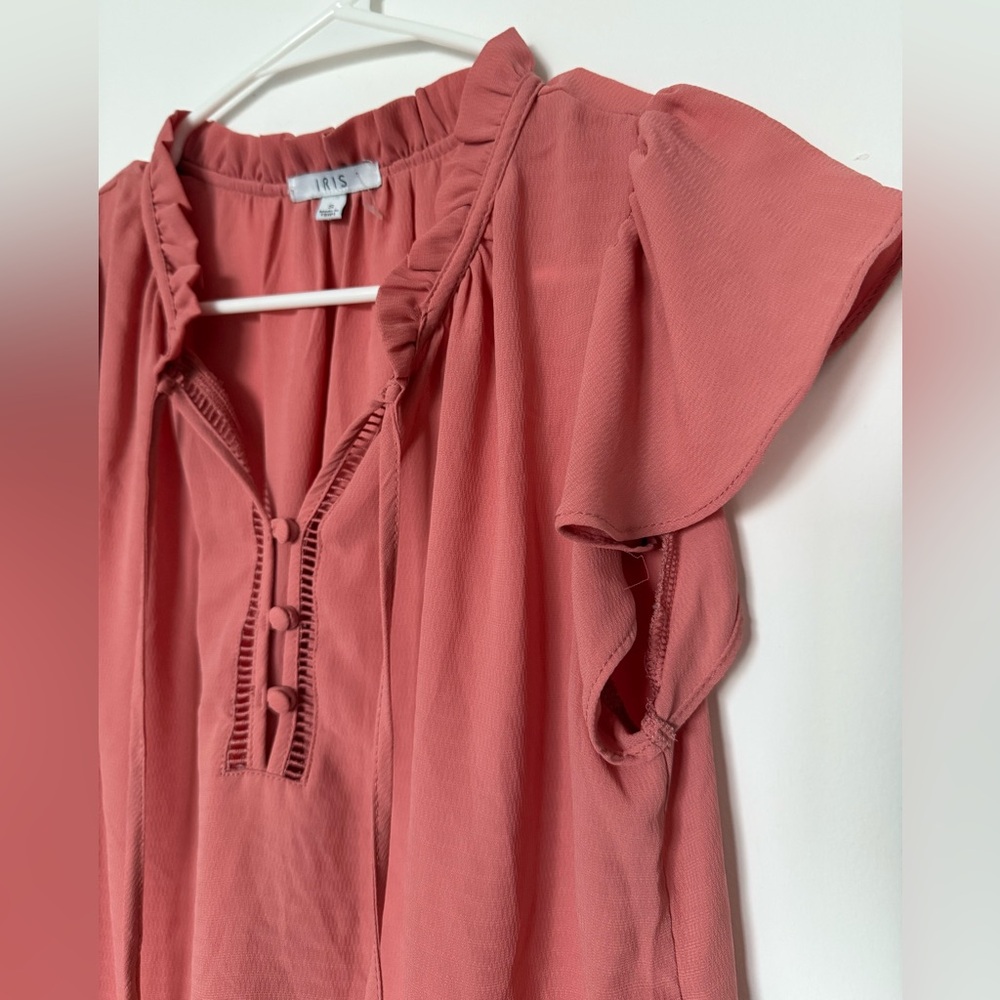 Women's Pink Ruffle Top - Picture 3 of 4